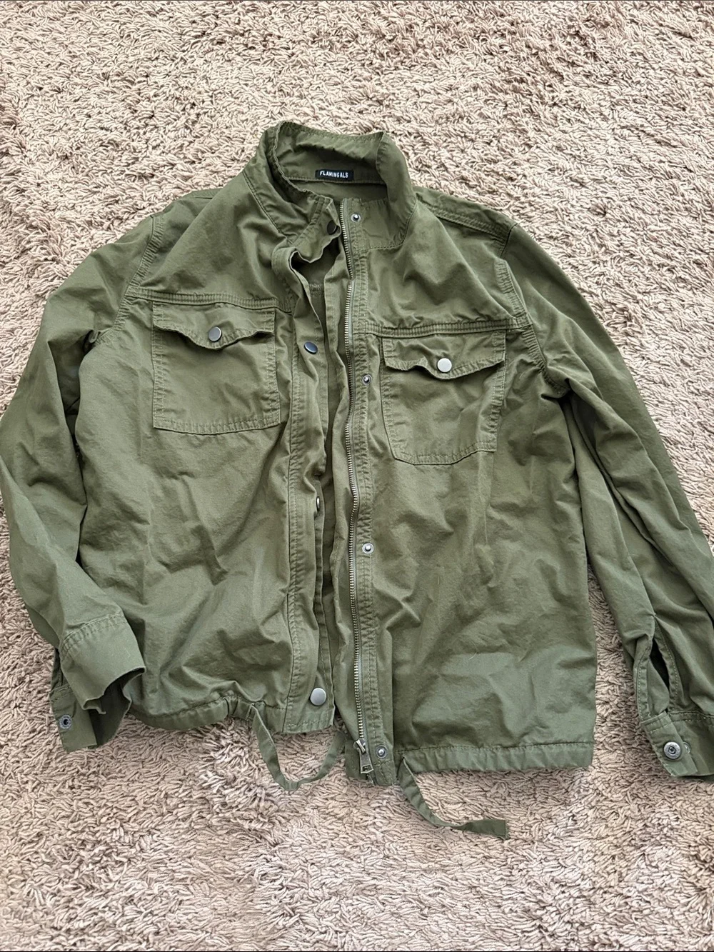 Women’s Flamingals Olive Green Utility Jacket